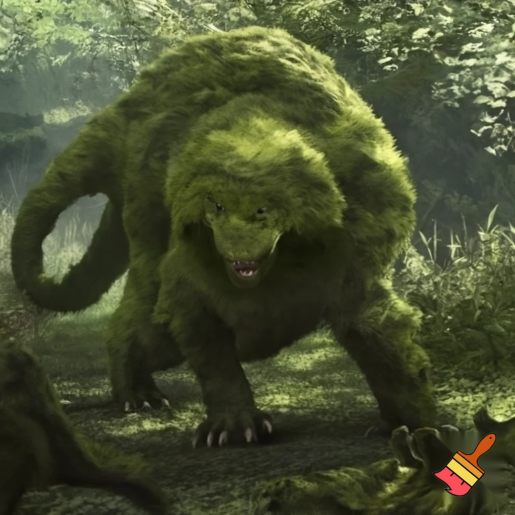 generate a picture that lives in a temperate forest it eats herd bound herbivores and its symbiotic relationship is mutualism
but Hi-traxers work as a pack to eat this animal