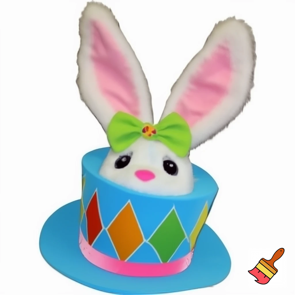 Easter bunny castle mascot top hat costume Easter bunny ears bunny head hat top hat