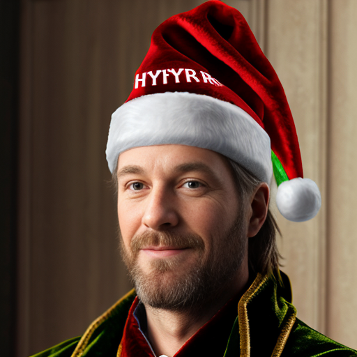 Christmas wizard hat written and velvet