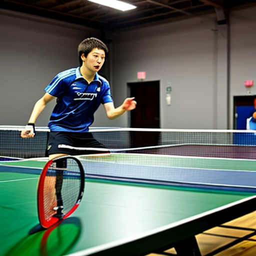 a table tennis match
