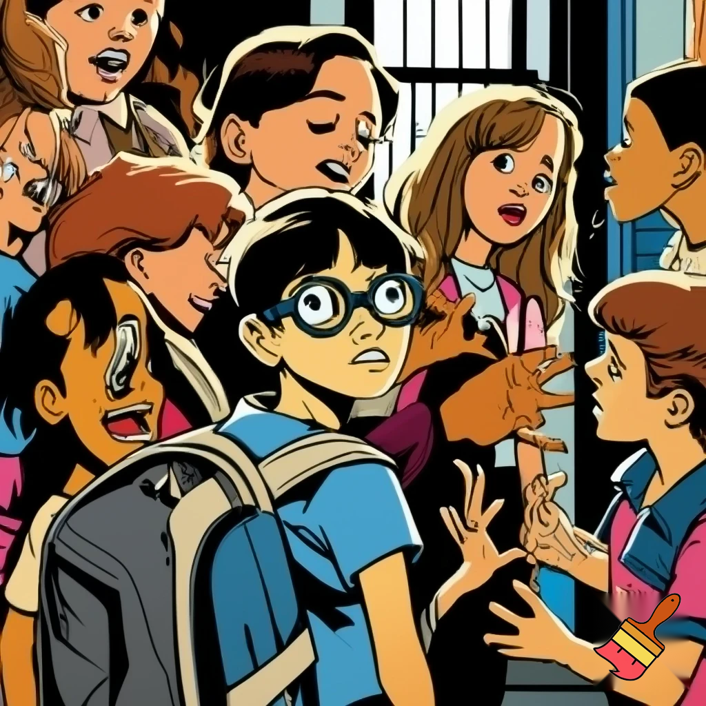 First day of school in 6th grade comic style