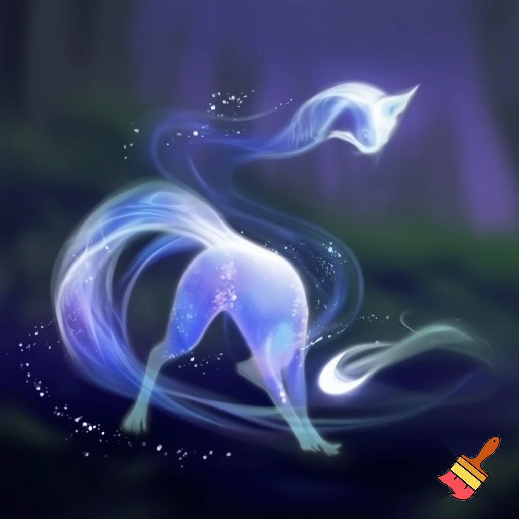 fantasy fox made out of air