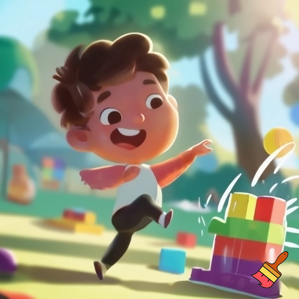 عکس بساز از  پسر درحال بازی