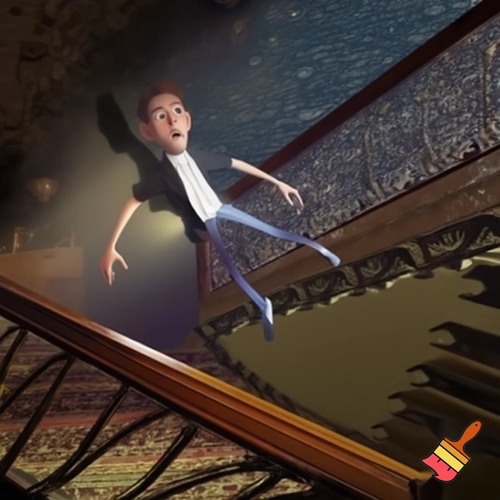 papaplatte alling down stairs
