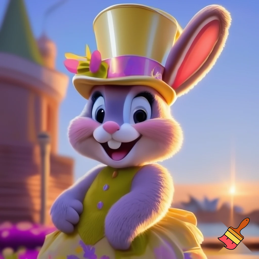 Easter bunny mascot Disneyland costume with the top hat Australia