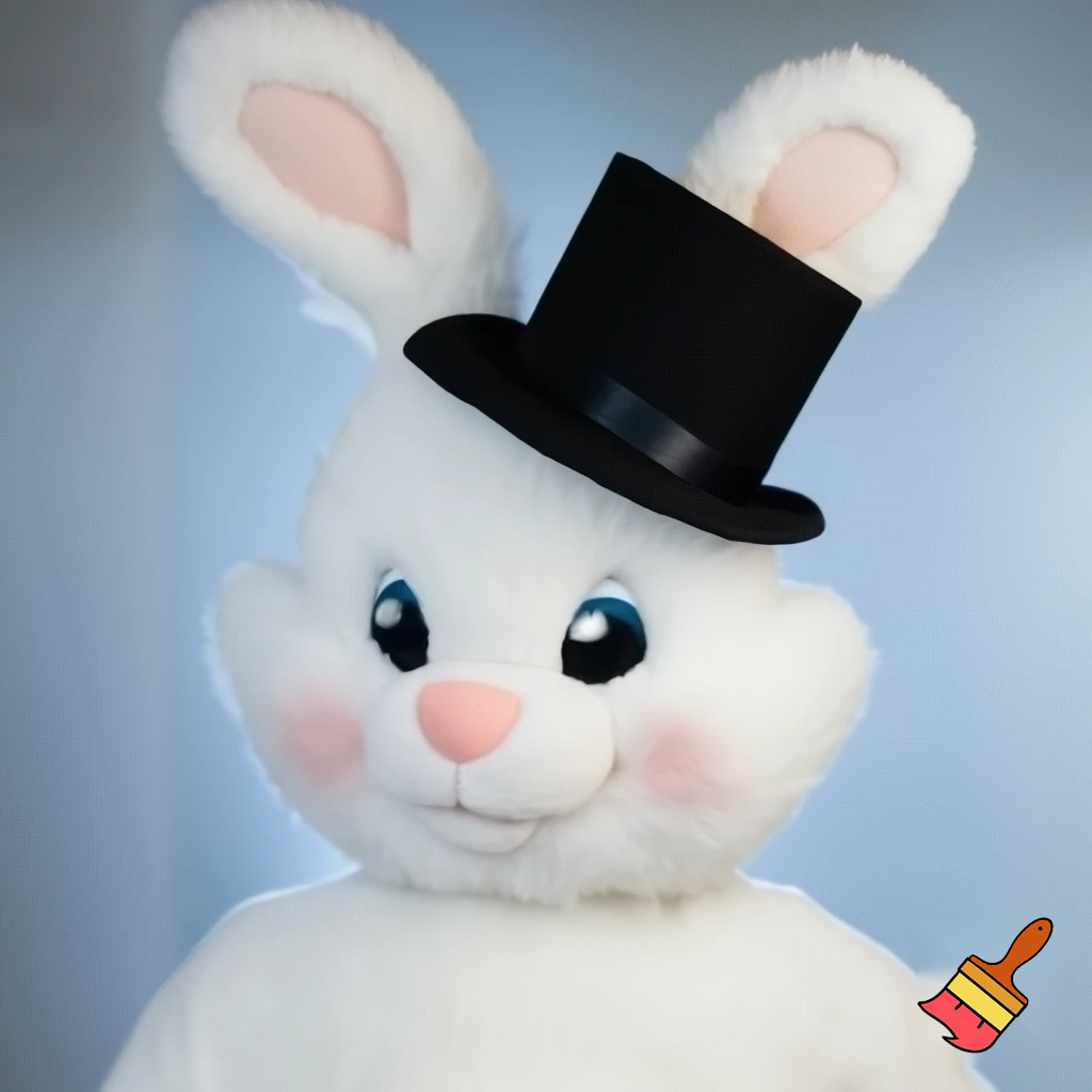 Easter bunny mascot costume top hat