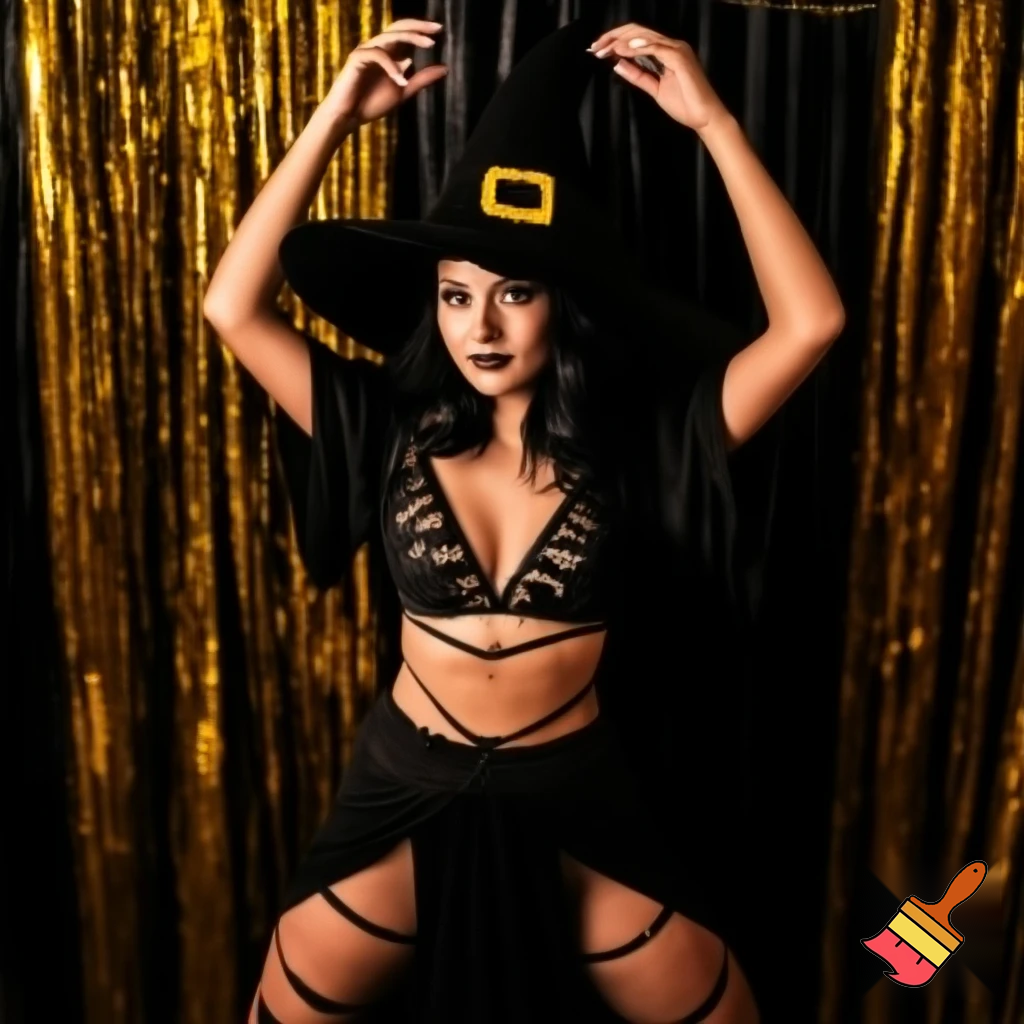  Sexy witch costume, a girl