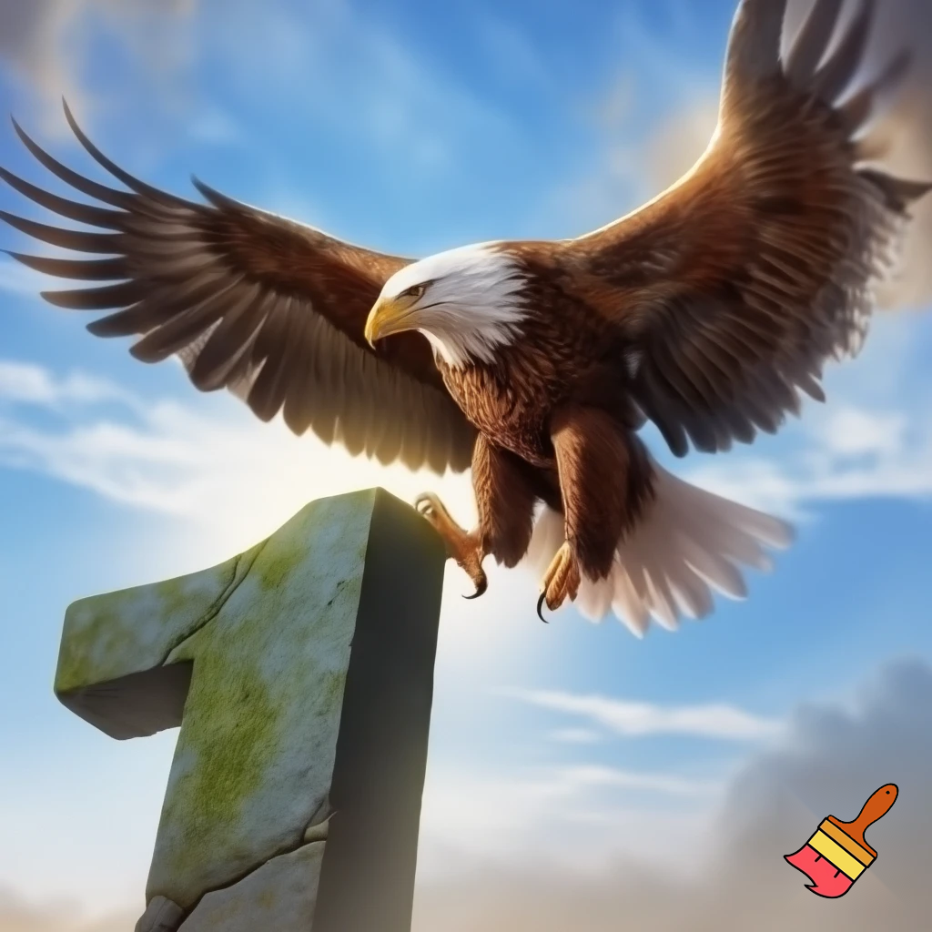 Eagle landing on number one