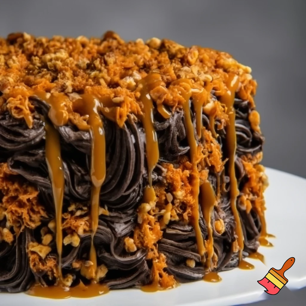 Carrot cake called carrot cake caramel and chocolate ice cream cake a frozen cake