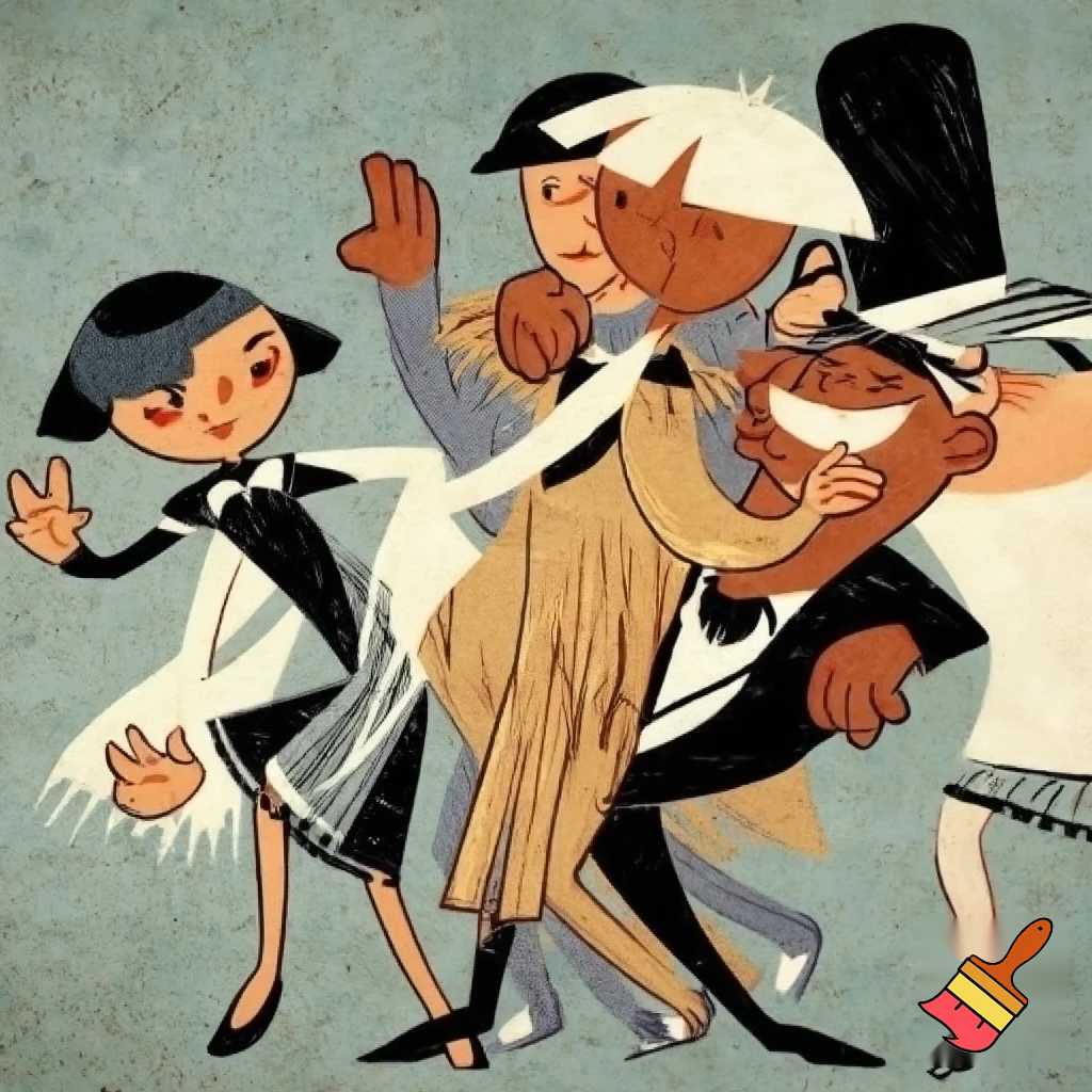 Humans in the style of Cartoon 20s