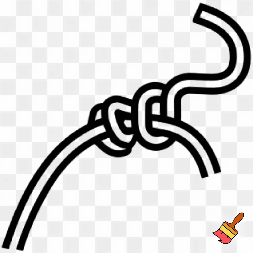 single icon of cord knot in cartoon style