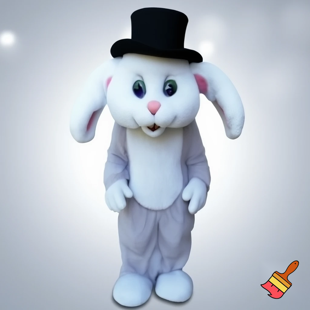 Easter bunny mascot costume top hat