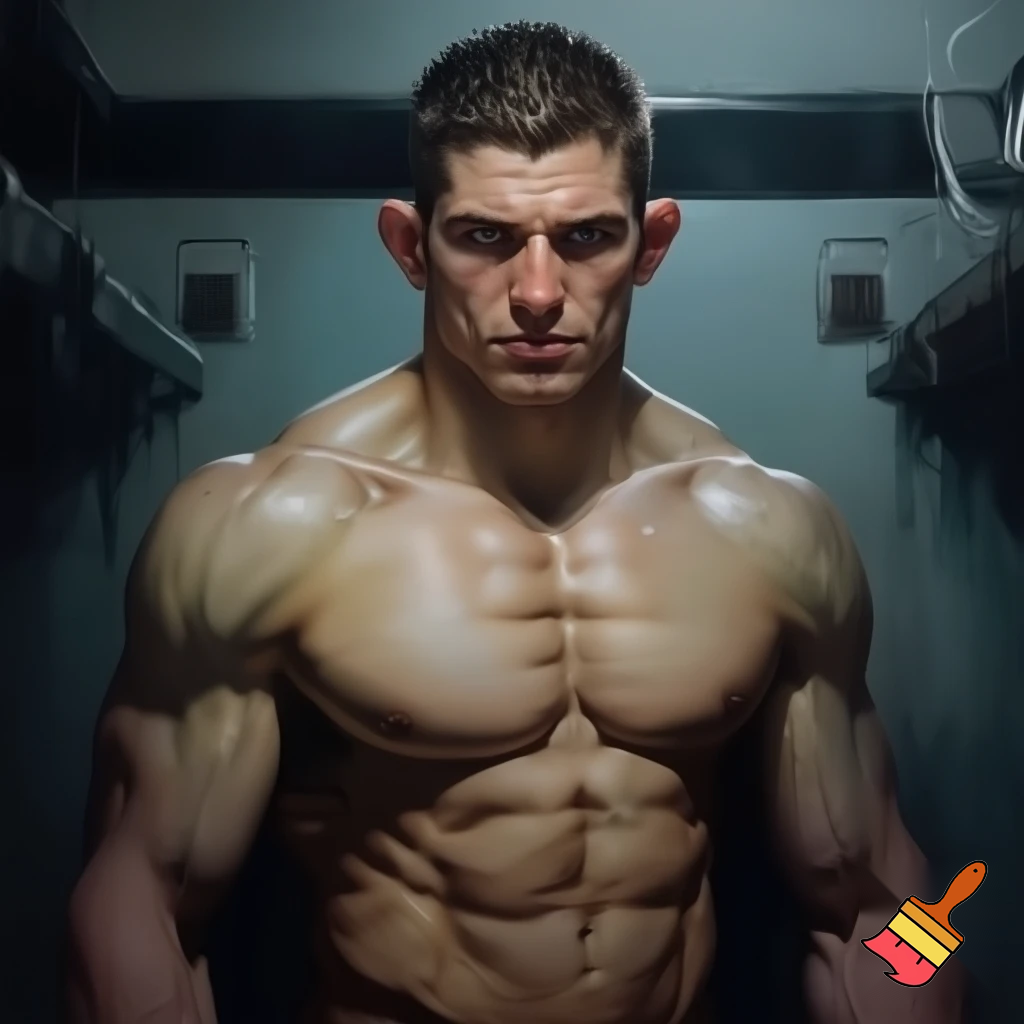 A mixed martial artist who has gone down two weight classes for a fight. His cheeks are sunken and his ribs are visible and his muscles stand out alarmingly. Nonetheless, he stands tall and steady. His eyes are watery blue, his hair is brown and his ears stick out. For once in his life, he is ready to win.