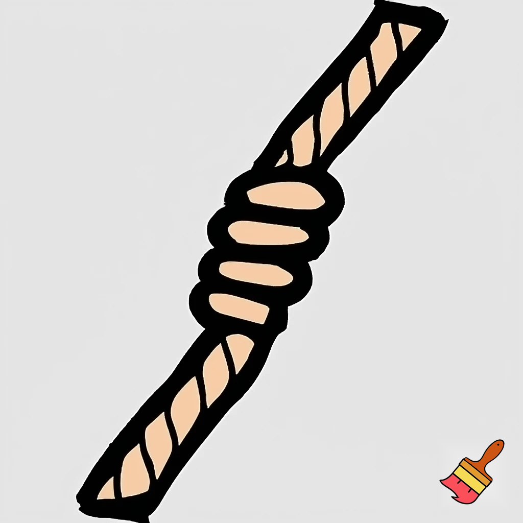 single icon of rope knot in cartoon style
