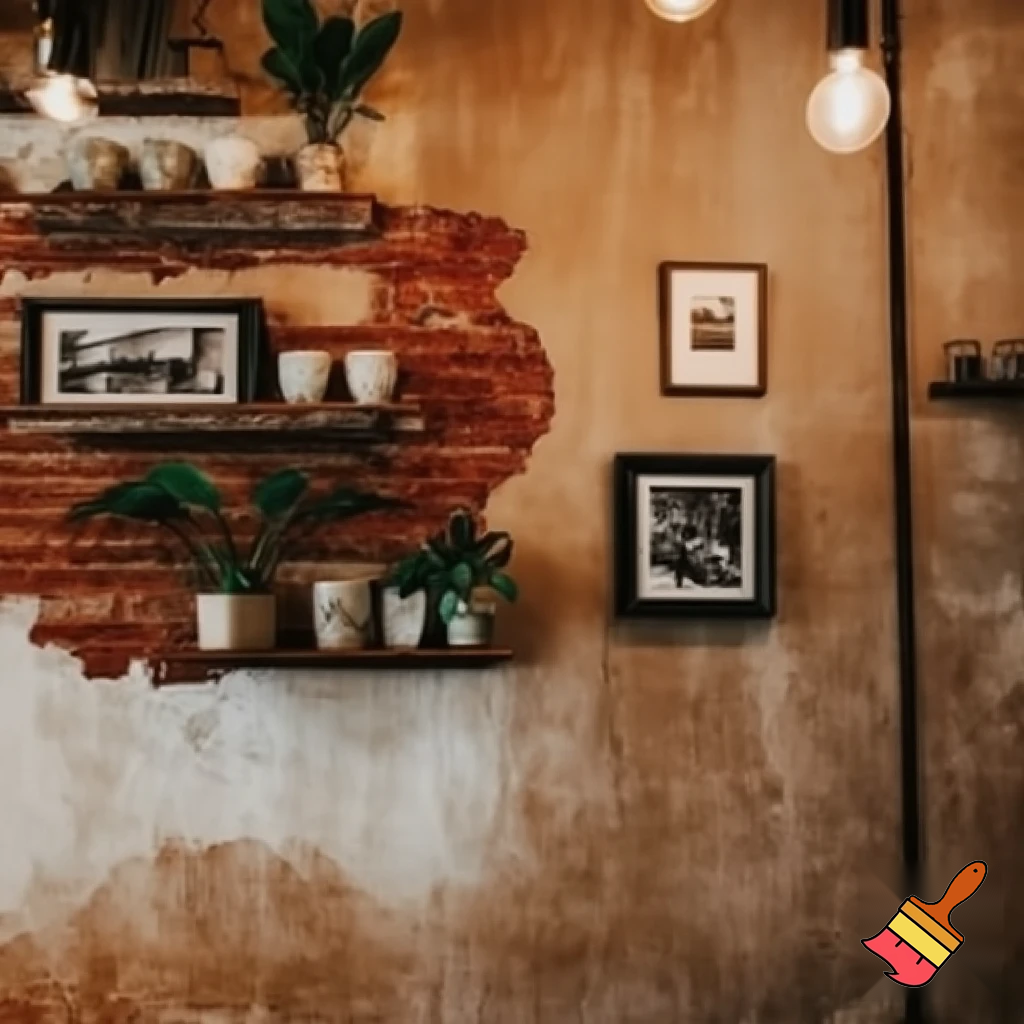 a wall for a cafe 
