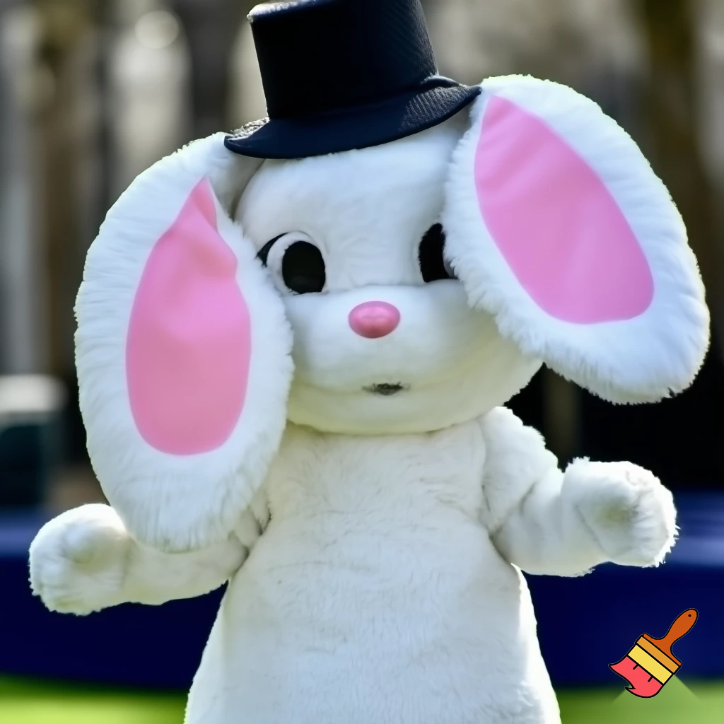 Easter bunny mascot costume top hat mascot costume