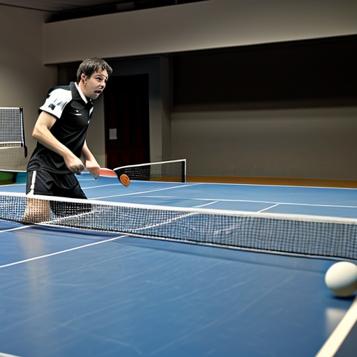 a table tennis match
