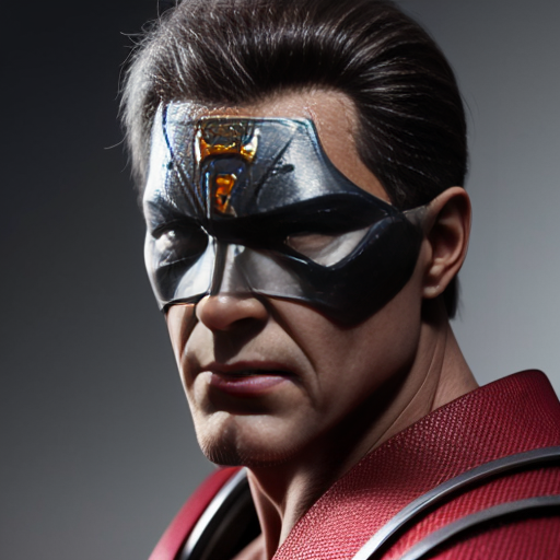 Superhero Timebreaker - bold man, with silver eyes, wearing grey makintosh, have a katana