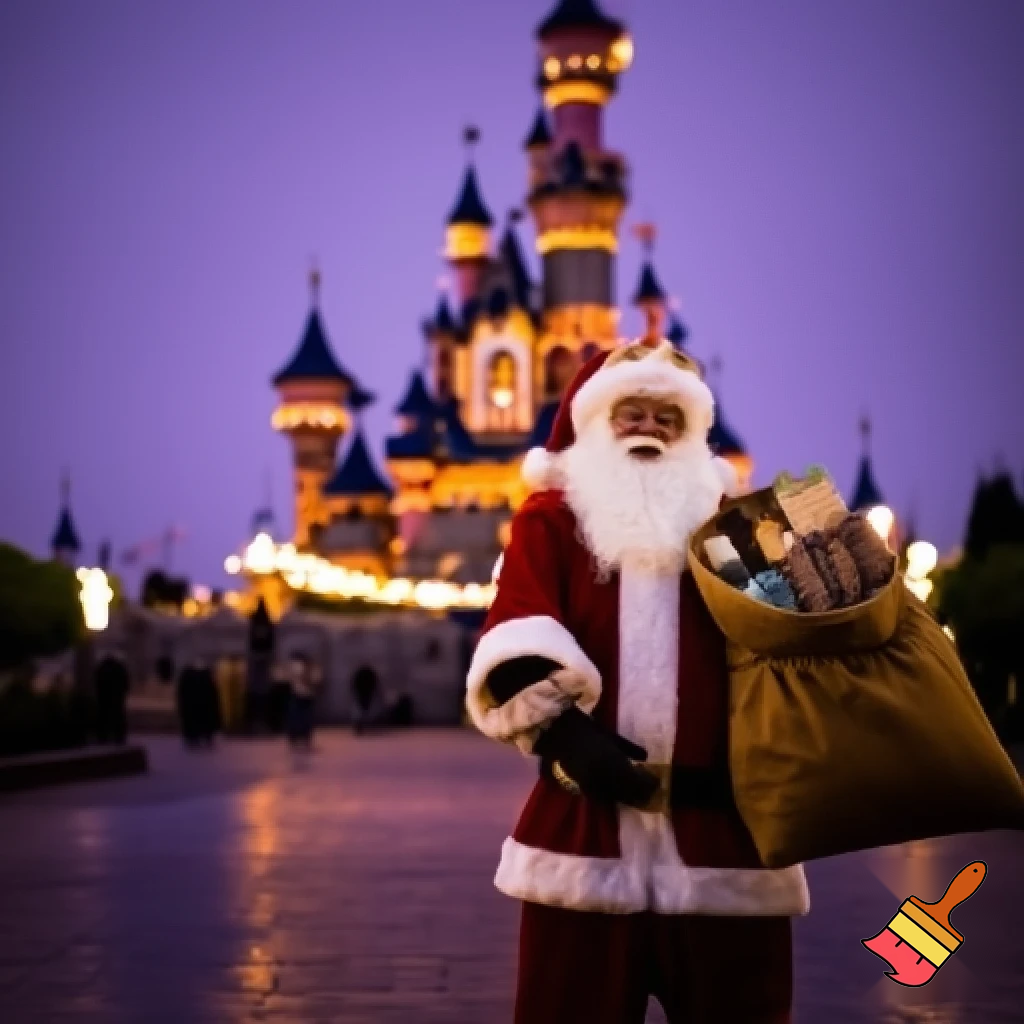 Paris Disneyland star Santa Claus