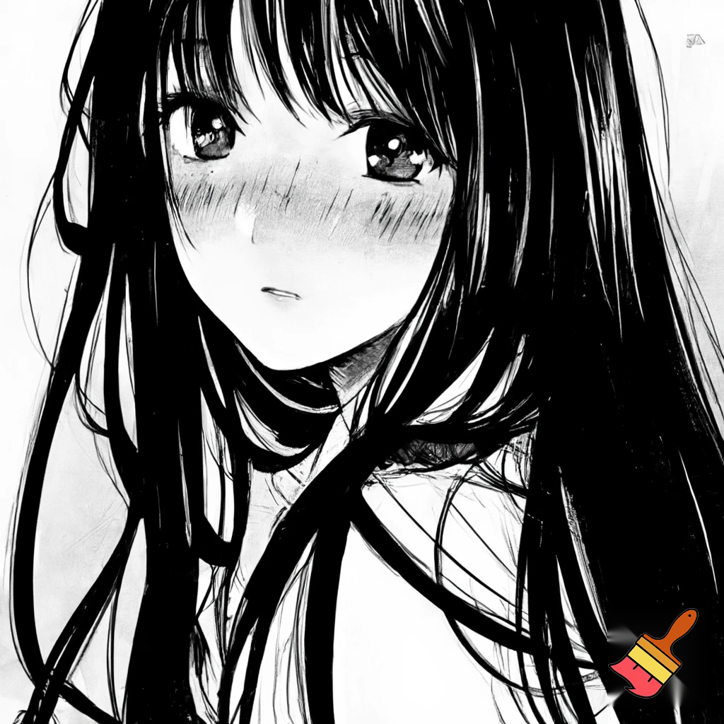 fait la en noir et blanc et plus style manga c une fille cheuveux long et tres 
ebourife  style dessin


