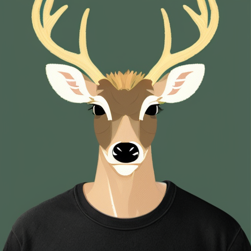 a mug shot deer criminal with a straight face with scars with a  number board looking cartoon