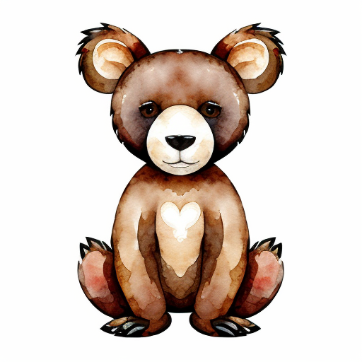 bear kangroo hybrid line art cartoon style pixel art