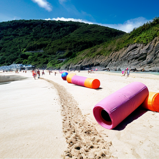 Giant beach rolling down the hill