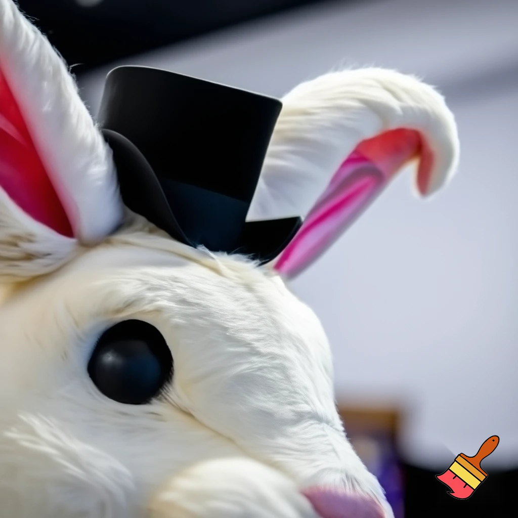 Easter bunny mascot costume top hat