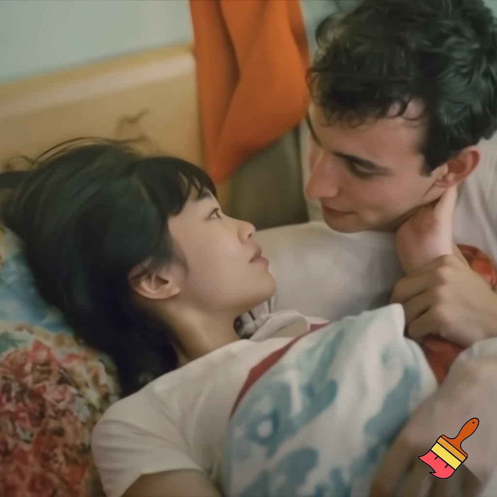 A girl and a man doing sex