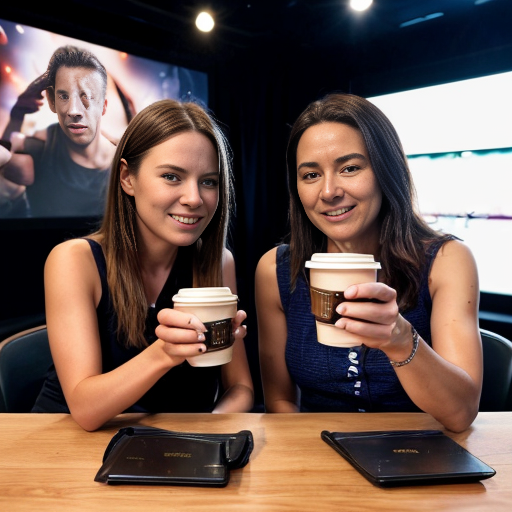 Goretzka drink coffee and Vanessa drink coffee at the movie