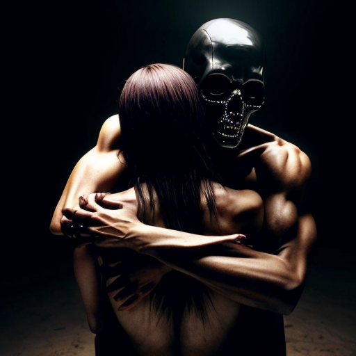 creepy dreamcore world witha skinwalker thats a full black solour and hes really long and thin. and they are holding there arms out for a hug