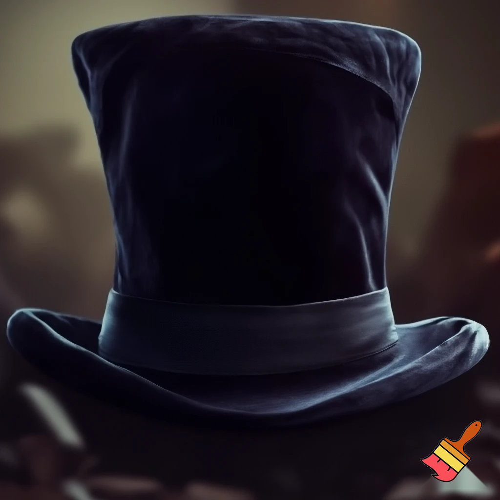 I Willy Wonka top hat black dark black velvet the old top hat