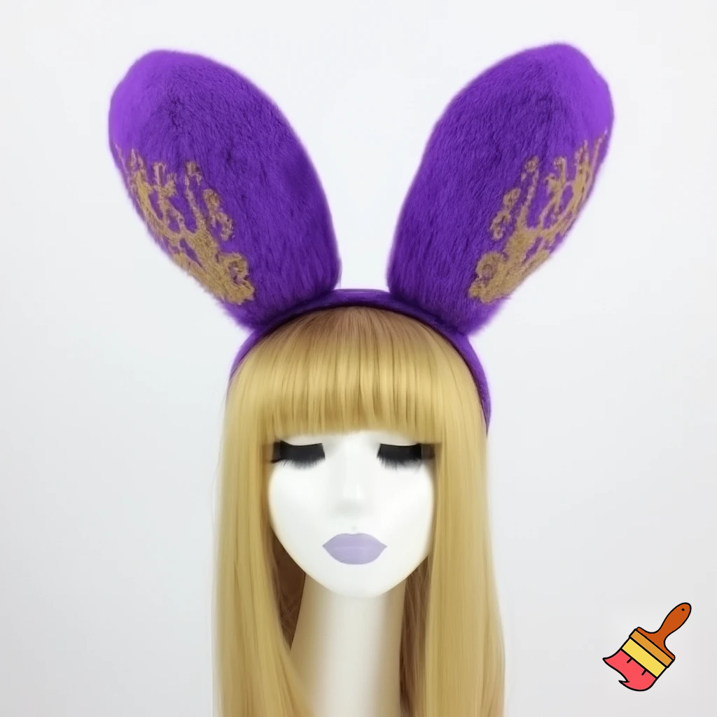Easter top head headband, purple and white bunny ears top hat purple and gold top hat headband purple and gold and white