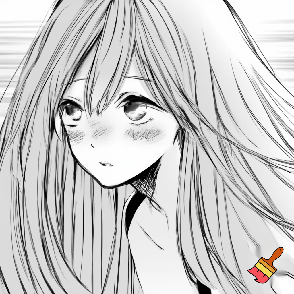 fait la en noir et blanc et plus style manga c une fille cheuveux long et tres 
ebourife   adolessante de 16 ans tres serieuse




