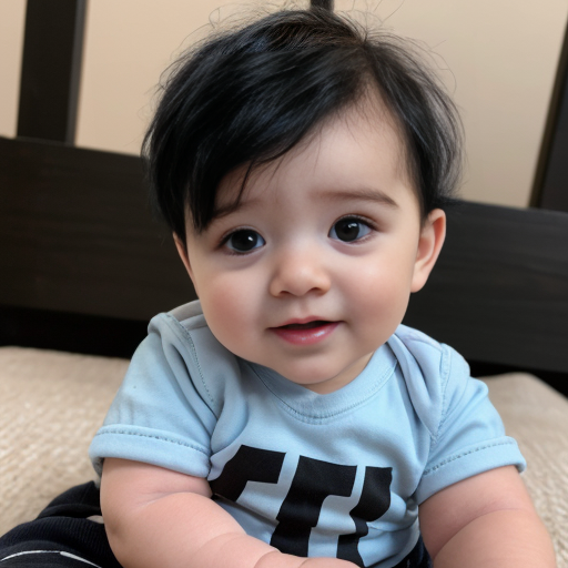 baby boy with black hair
