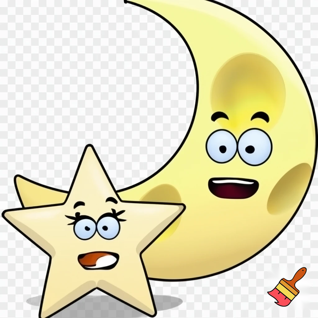 Star and the moon christmas cartoon