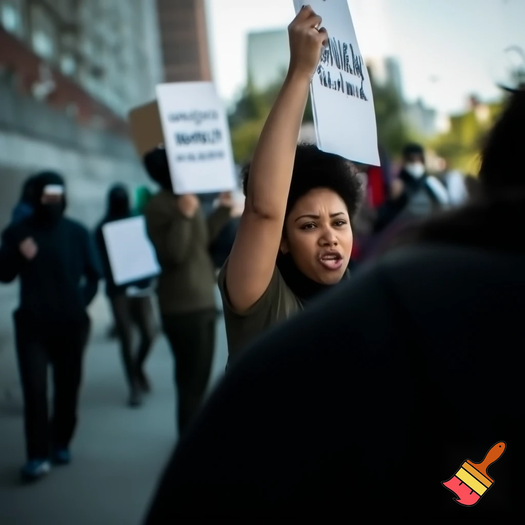 activist protesting violins
