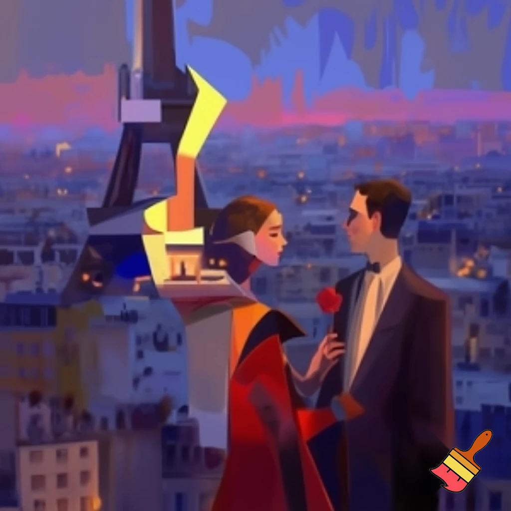 postmodern paris painting couple