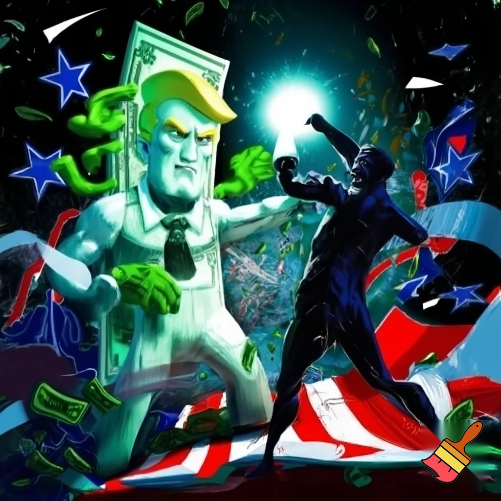 donald trump as a us dollar fighting obama