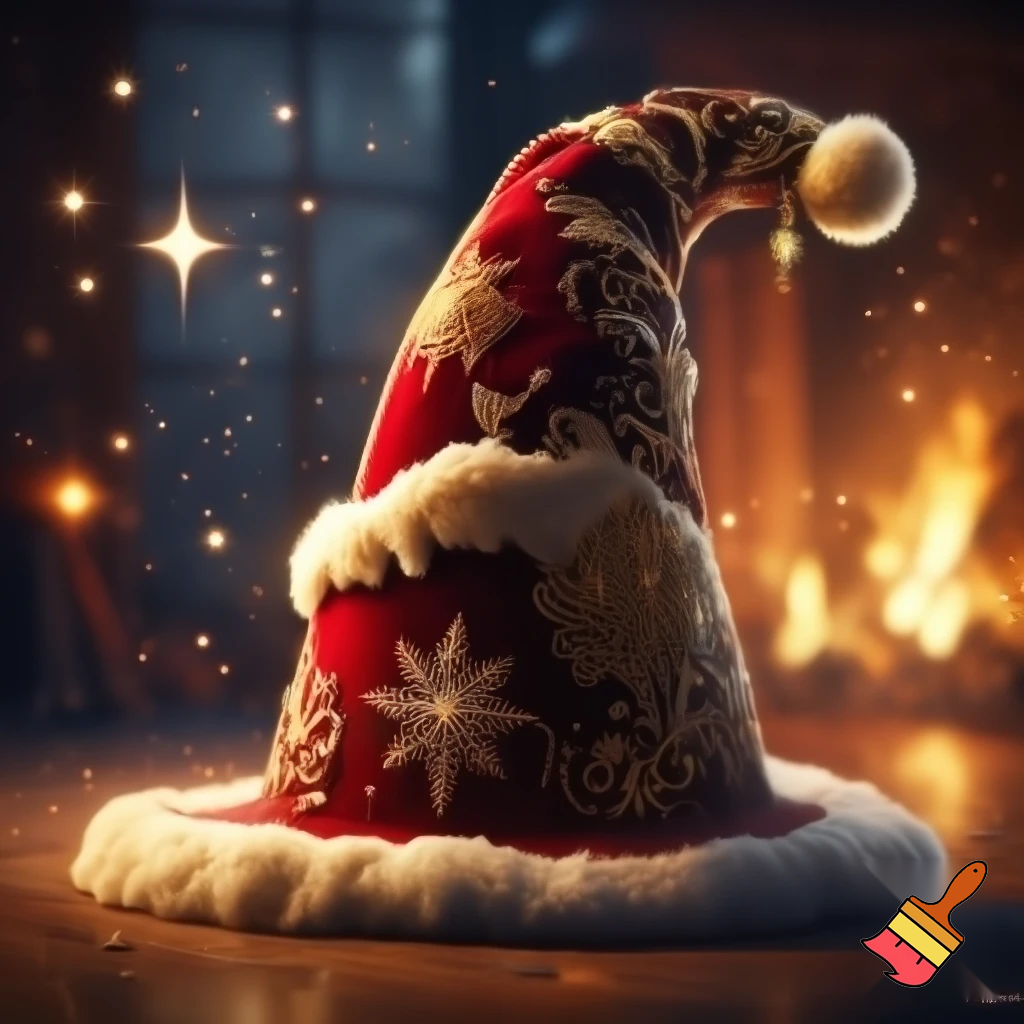 Christmas wizard hat red Christmas time velvet