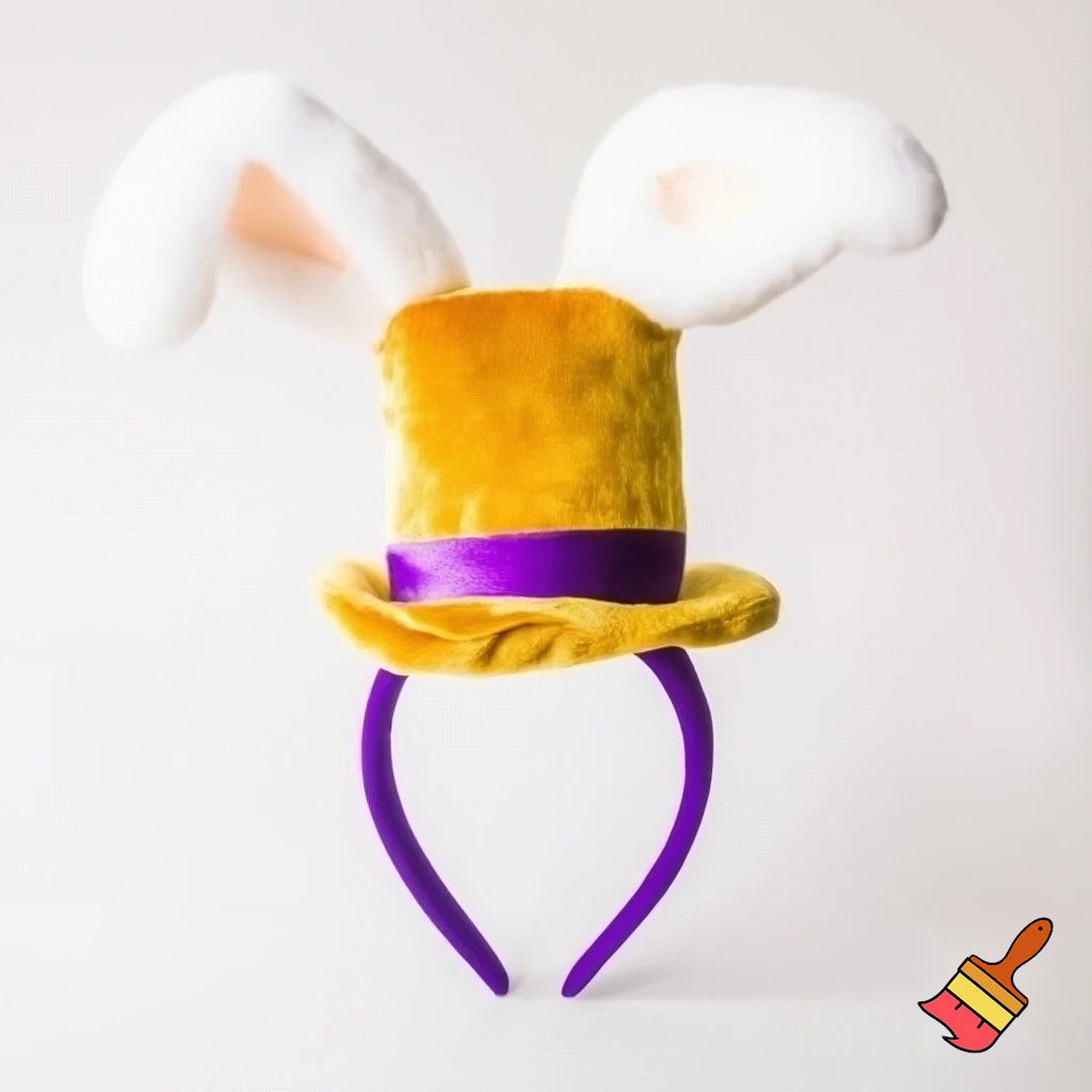 Easter top hat headband Easter bunny headband, purple and white with gold Easter top hat headband and fabric velvet and fabric velvet top head headband top hat headband