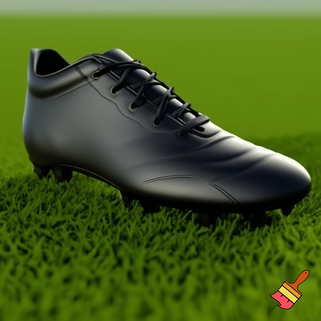 a plain black soccer boot