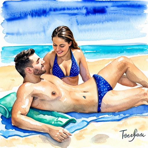 2 mans in a beach, one higschool girl in with swimsuit in one of the mans lap, the other man holding her swim bra shes wearing, laying down