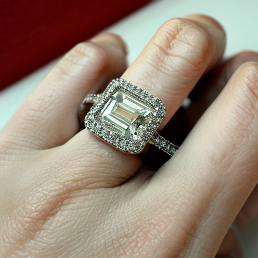 an elegant ring with one large rectangular baguette-cut stone