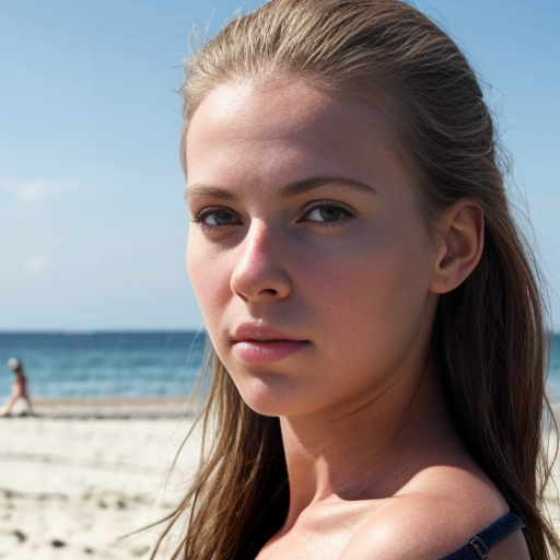 chica en la playa desnuda 