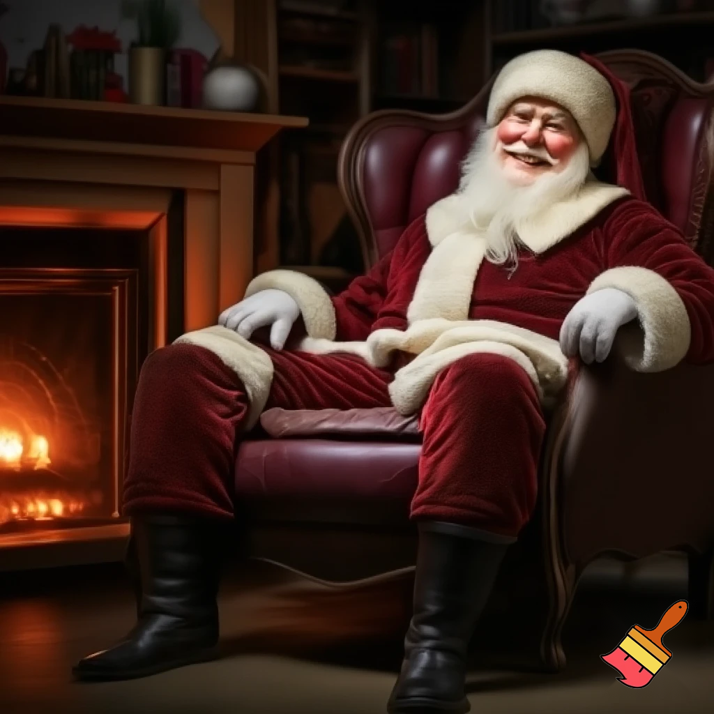 Santa Claus, a chair