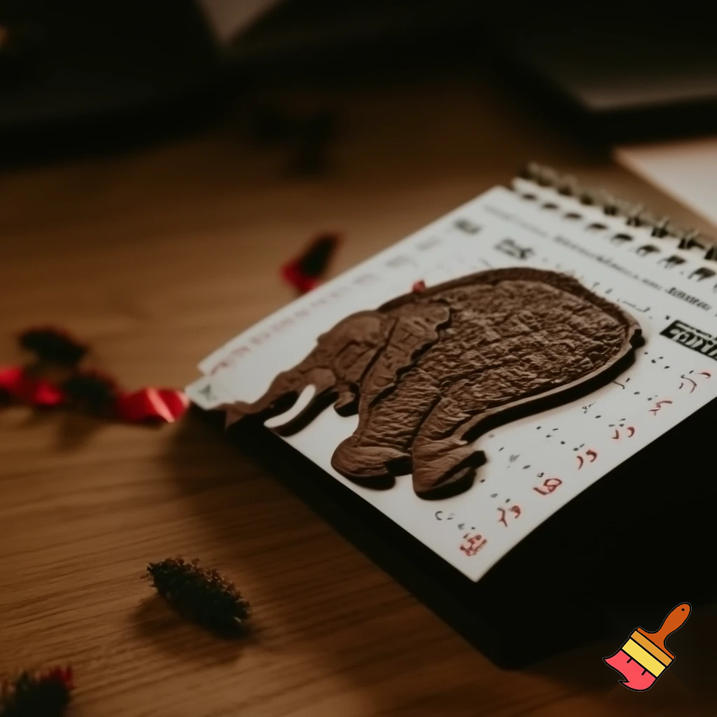 Open calendar, the Alpine calendar calendar, chocolate elephant calendar Christmas Christmas