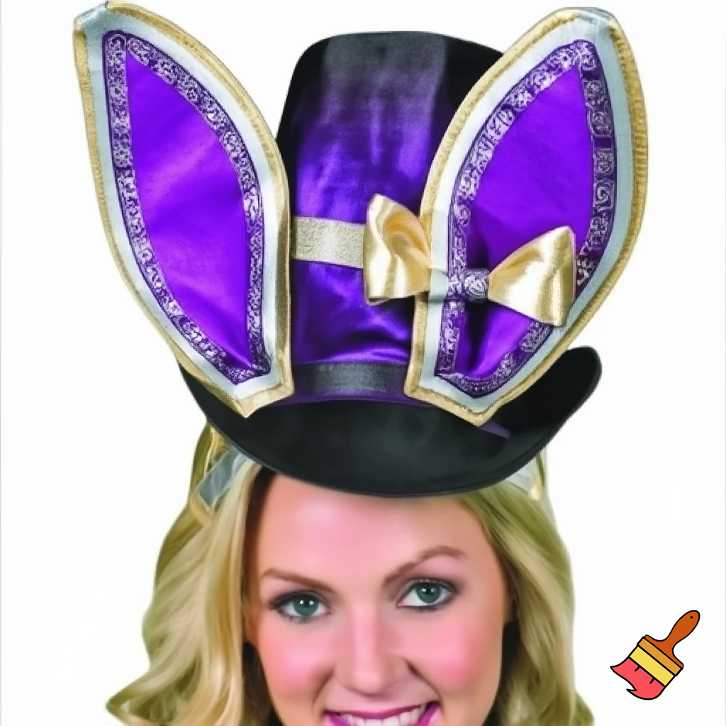 Easter bunny top hat headband, purple and white gold and silver top hat black purple dark purple special hat in delicate