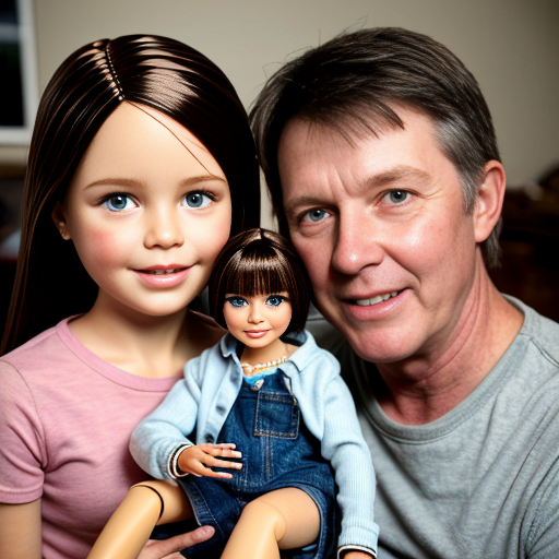 make a three year old barbie with her brother that is ken and dad