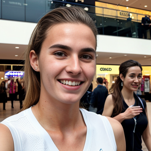 Goretzka and Vanessa at the shopping mall 